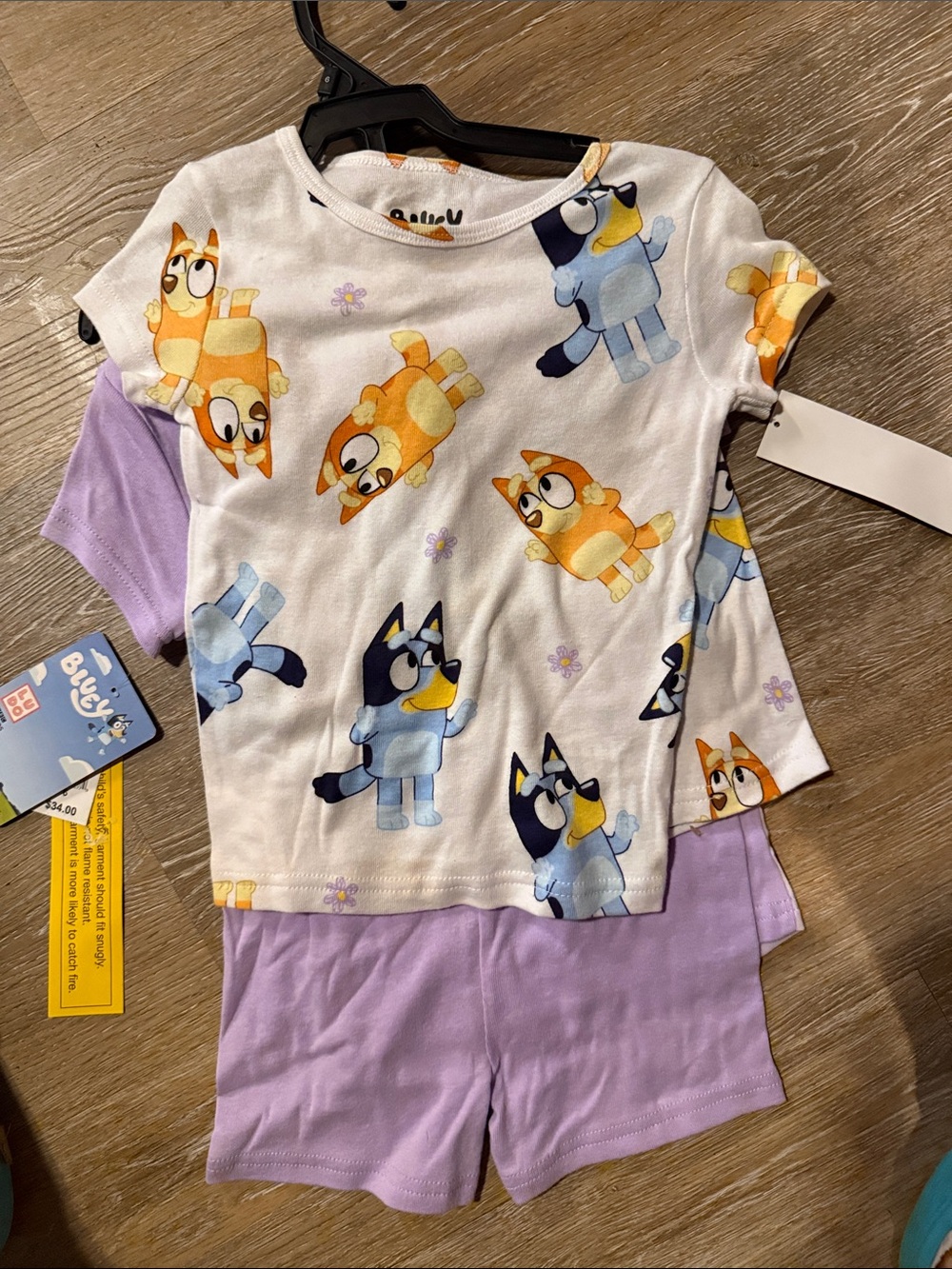 Size 6 Lucy Lavender & White Bluey Character Pajama Set